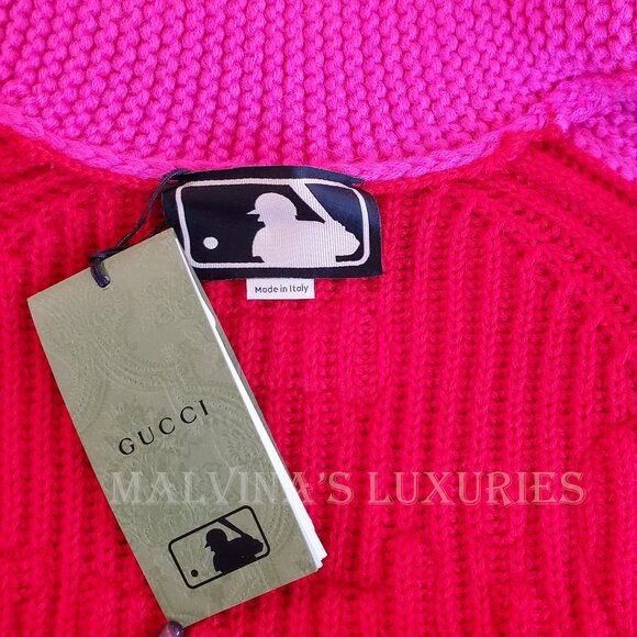 GUCCI MENS SWEATER X MLB PIRATES WOOL CARDIGAN w LOGO DETAILS - Picture 12 of 16